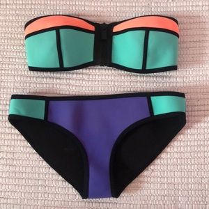Neoprene Color Block Bikini